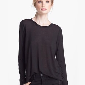 Vince Rolled Collar Long-Sleeve Tee